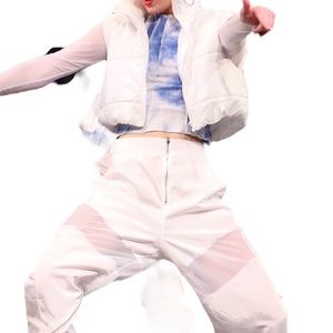 Hip hop dance costume - vest, tie dye tank, parachute pants/ Adult Small